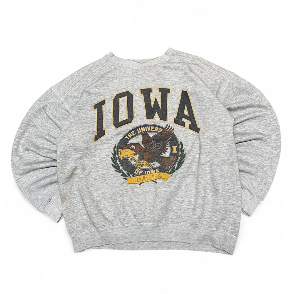 Vintage‎ university of IOWA Hawkeyes graphic grey crewneck sweatshirt